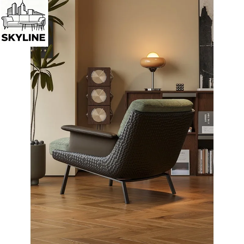 Minimal Armrest Leisure Single Lazy Sofa Multi-scene Lounge Chair for Living Room Balcony