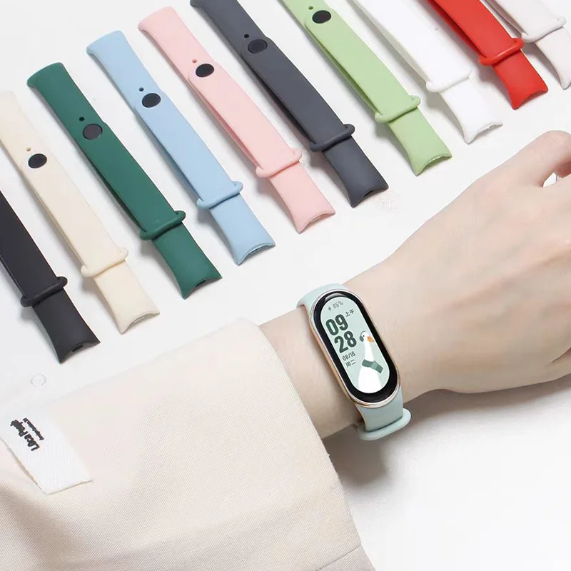 Silicone Strap For Xiaomi Mi Band 9 8 Sport Smart Watch Wrist Bracelet Original Band9 Band8 NFC WristBand Accessories Case image 3