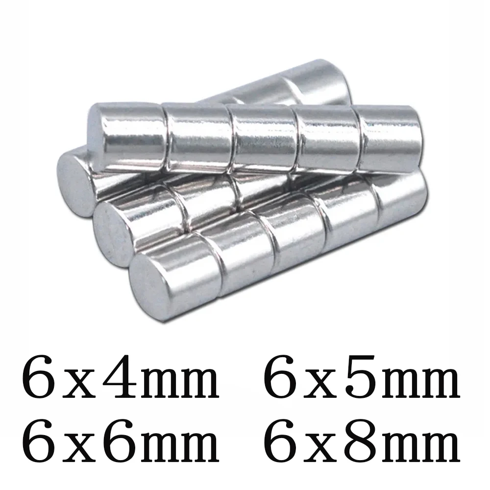 6x6 mm N35 Round Strong Magnets 6mm x 4mm Neodymium Magnet 6x8mm Permanent NdFeB Magnets disc 6*5 mm electro magnetics