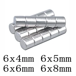 6x6 mm N35 Round Strong Magnets 6mm x 4mm Neodymium Magnet 6x8mm Permanent NdFeB Magnets disc 6*5 mm electro magnetics