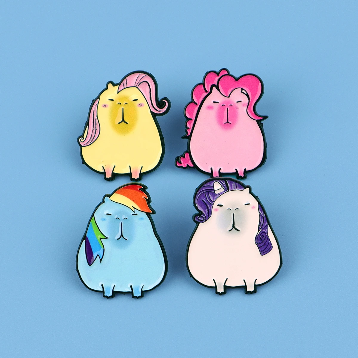 4pcs/set Cartoon Animal Lapel Pins for Backpack Enamel Pin Men's Brooches for Clothes Badges Pins Accessories Fashion Jewelry
