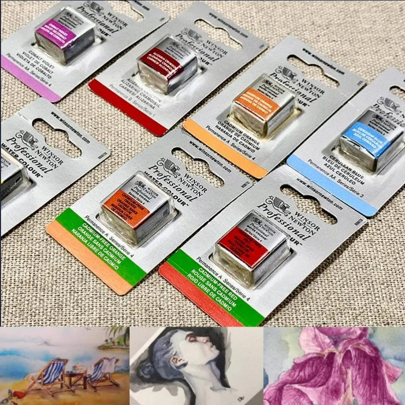 

Windsor Newton Artist-grade Solid Watercolor Half-block Single-color Pigment Art Figure/scenery Painting Creation Water Color