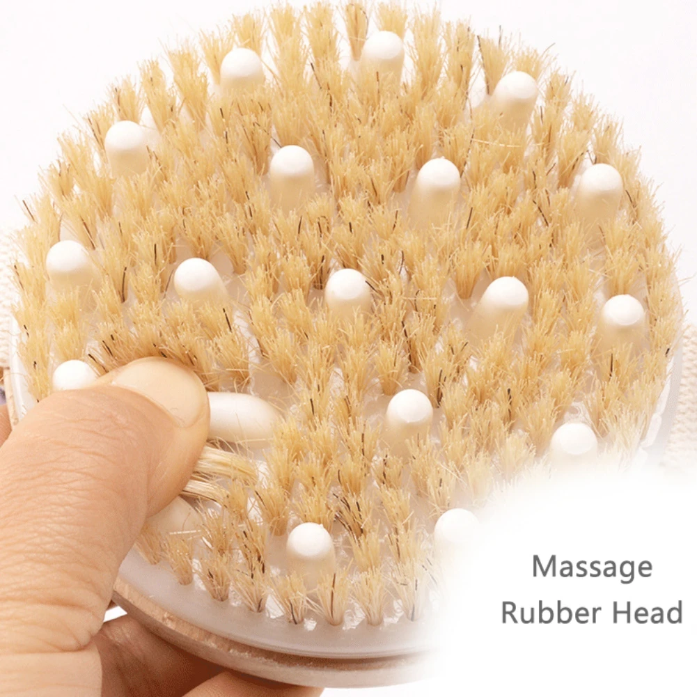 Dry Skin Body Massage Brush Natural Bristle Dead Skin Remover Anti Cellulite Exfoliates Blood Circulation Massage Tools