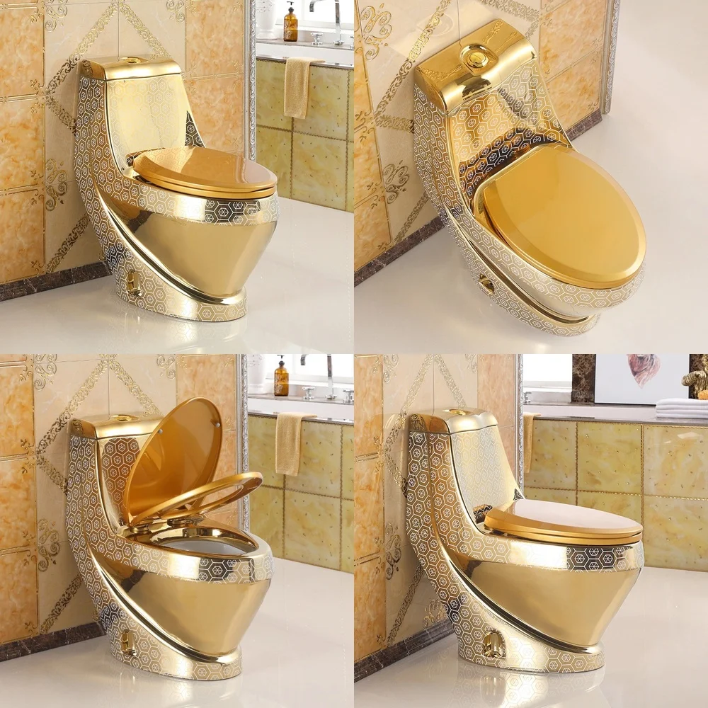 Customized Ceramic Toilet Deodorizer for Middle East India Pakistan Vietnam Gold Electroplated Color Gold Cross Border