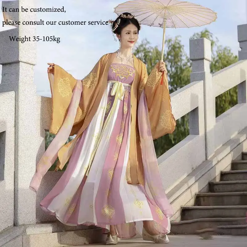 Large Size 6XL Chinese Hanfu Dress Women Oversized Carnival Cosplay Costume Ancient Tang Suits Hanfu Suitable For 130KG Ladies