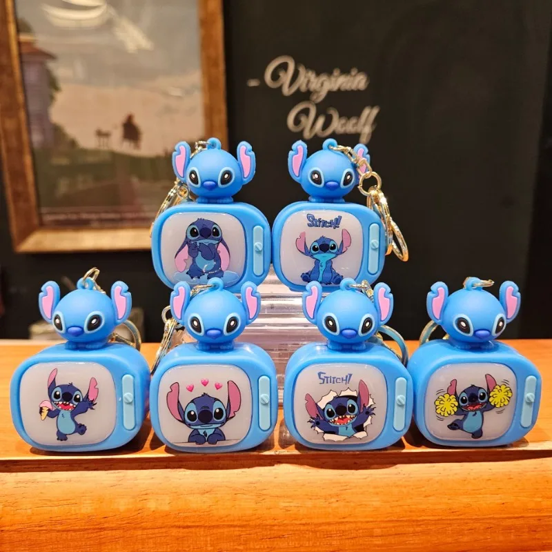 Disney Stitch Mini TV brelok do kluczy Cartoon Lilo & Stitch Anime rysunek lampka nocna plecak studencki wisiorek dekoracja prezent na boże narodzenie