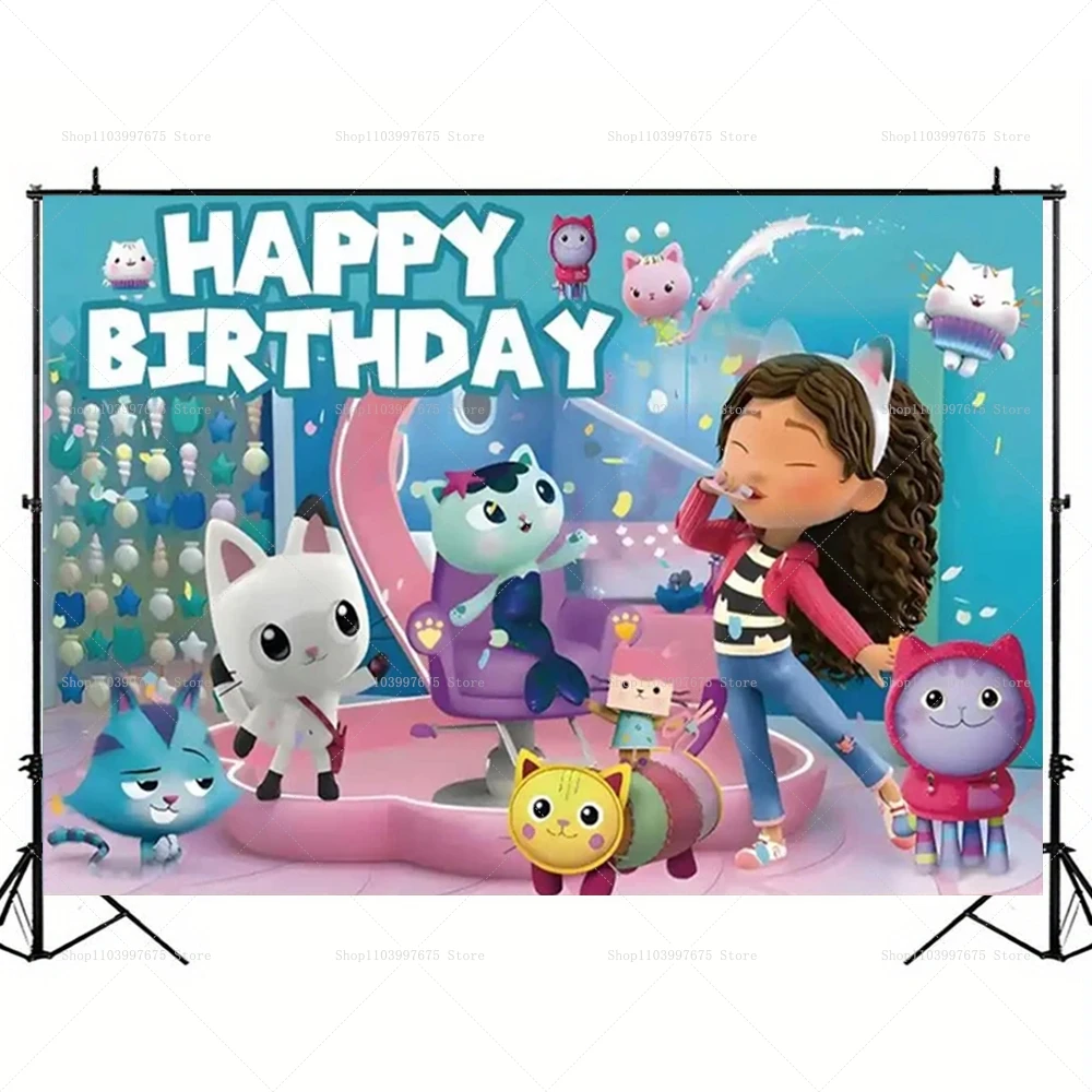 غابي دمية حفلة خلفية الاطفال حفلة عيد ميلاد الديكور التصوير خلفية استحمام الطفل صورة راية كشك الدعائم #5