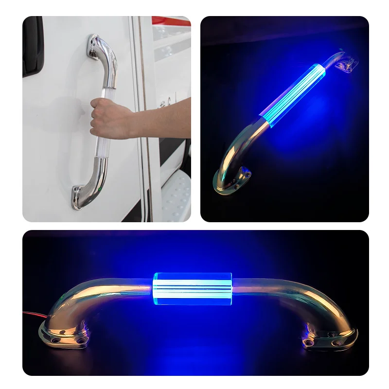 Maçaneta De Porta De Toalete De Cristal Brilhante, RV Grab Bar, Corrimão Da Porta Para Motorhome, Caravana, Auxílio De Barco