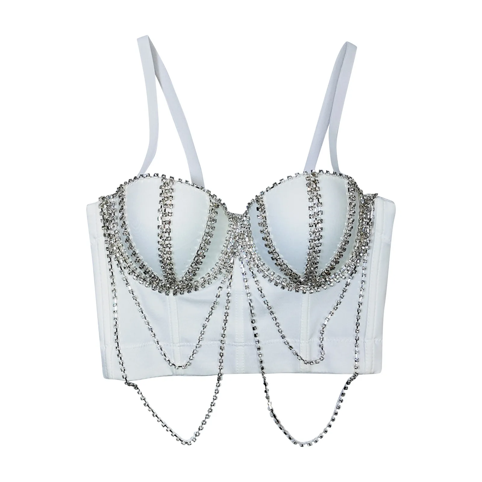 Women'S Sexy Bra Diamond Chain Fishbone Bra Wrap Chest Can Be Worn Outside Body Shaping Underwear Bra Fashion Sexy Bra Lenceria