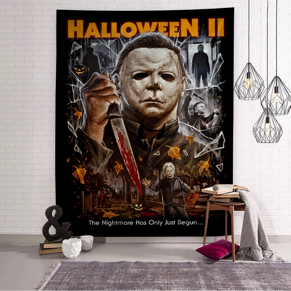 Halloween Michael Myers Anime Beach Swimming Towel Soft Absorbent Washcloth Children\'s Gifts for Kids Travel Camping Gym