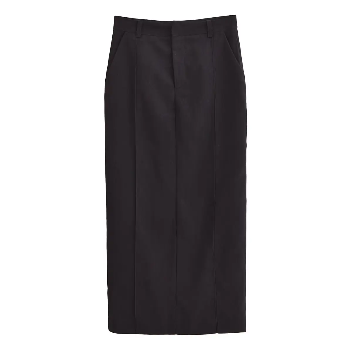 Tangada 2024 Women Elegant Black Pencil Skirt High Waist Female Long Skirt QN056