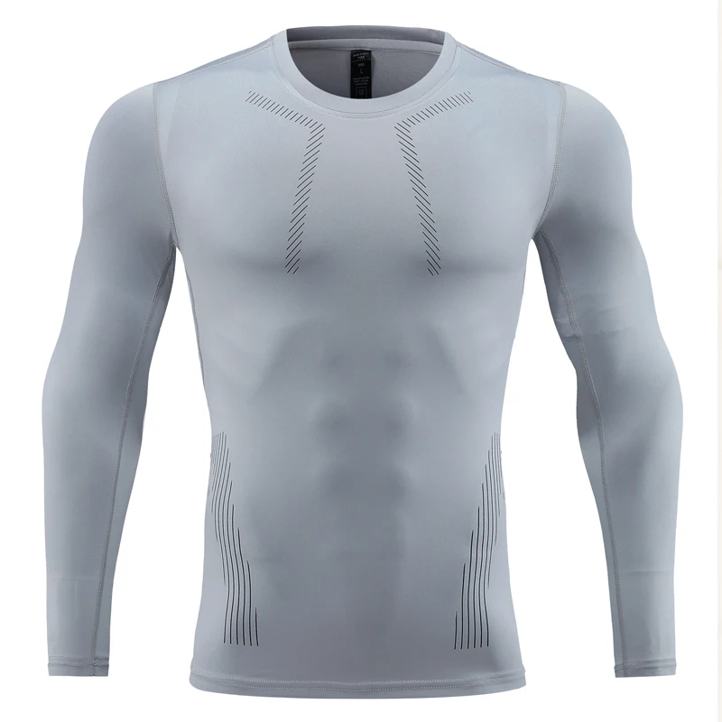Men Fitness Running Shirts Long Sleeve Athletic Joggers Base Layer Quick Dry Sports Outdoor Muscle Training  Workout Sweatshirt