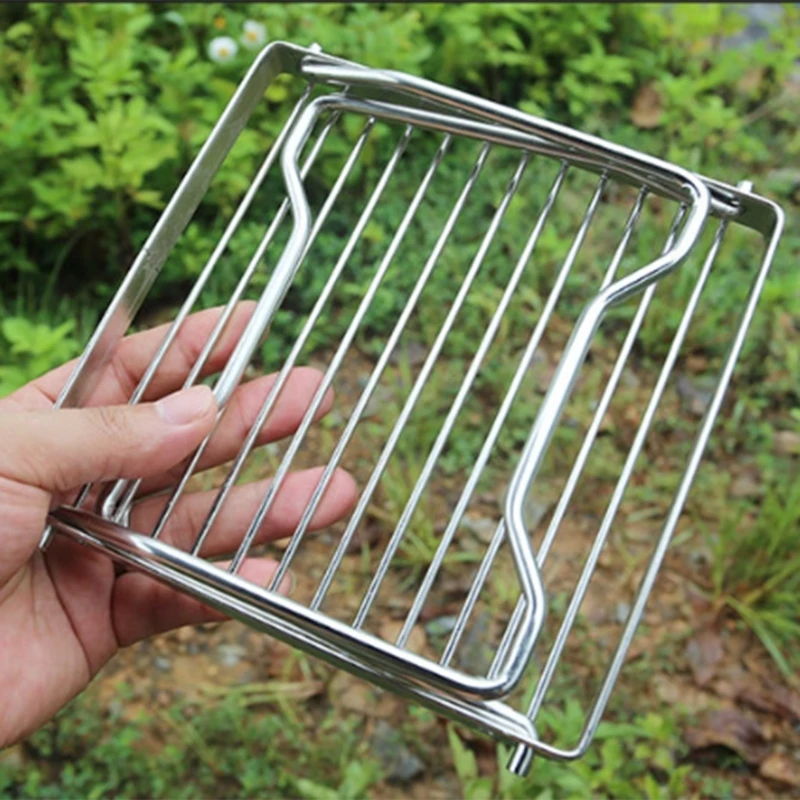 Folding Campfire Grill Stove Stand Stainless Steel Camp Fire Cooking Racks Grill Stove Stand for Outdoor Campings Hiking