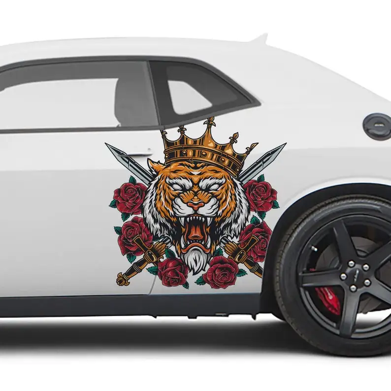 

Tiger Head II Car Decal Livery 2 Piece Set Limited Edition Exclusively Designed In-house And Printed On Premium Vinyl Decorate