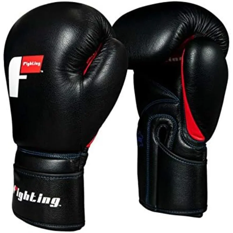 

Fighting Leather Training Gloves - Boxing, MMA, Kickboxing, Punching Bag, Sparring Oz Gloves,12 oz,Black