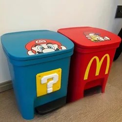 Peripheral Trash Can for Home Living Room Large Large Capacity Foot Pedal Cute Covered Bedroom High Value Kitchen Trash Bin