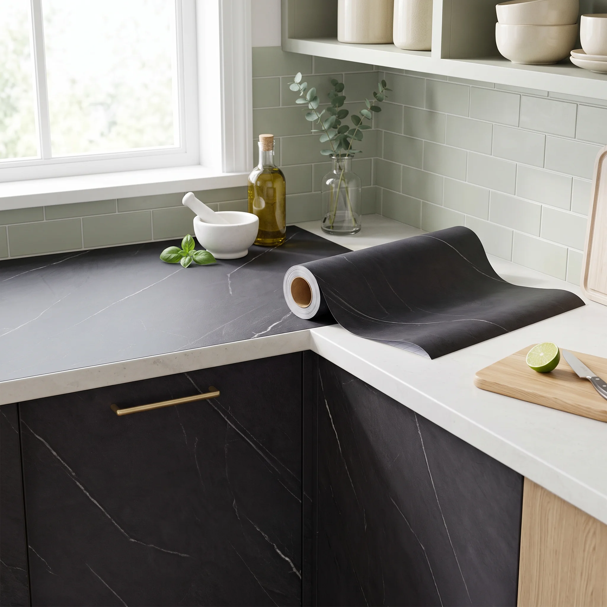 40cm Wide Marble Peel and Stick Contact Paper Waterproof Self Adhesive Wallpaper Rock Texture Decor for Kitchen Countertop Decor