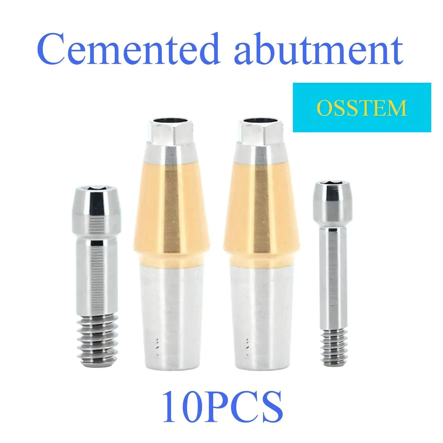 10Pcs Dental Straight Cemented Abutments Compatible Osstem Mini Regular Crown Bridge Titanium Prosthetic Restoration Set