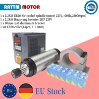 『EU Stock』2.2KW Air Cooled Spindle 220V HY Inverter 80MM ER20 Clamp For Lathe CNC Engraving Milling Cutting Machine