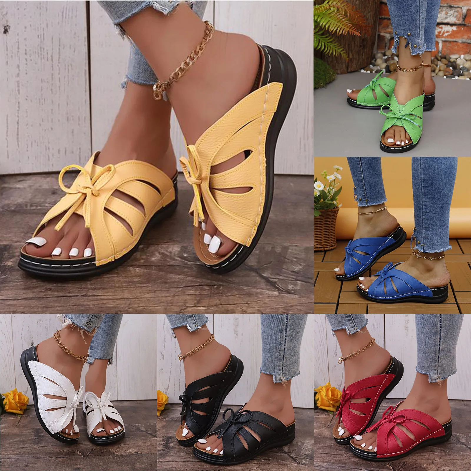 Women'S Elegant 2024 Shoes Flat Eye-Catching Sandals Casual  Summer Slippers Beach Flirty Glamorous Fashion Sandalias De Mujer