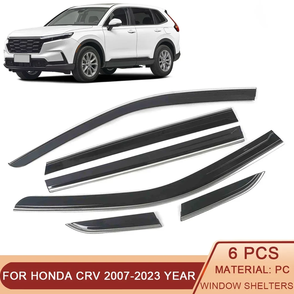 

For HONDA CRV 3rd 4 5 6th Generation 2007-2023 Car Window Sun Rain Shade Visors Shield Shelter Protector Cover Frame Sticker