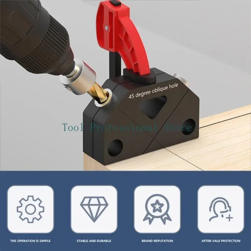 57QF 45° Hole Jig Woodworking Oblique Hole Locator Drill Guide for Wood Joiner