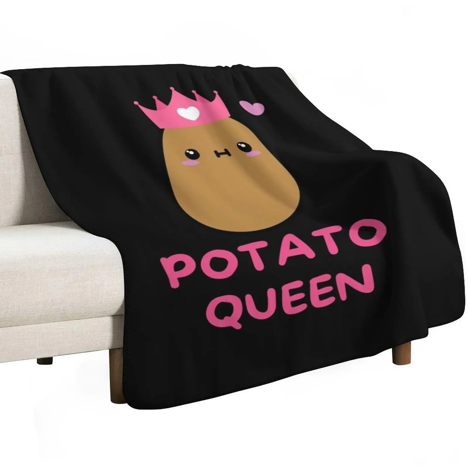 Potato Queen Funny Potato Gift Cute Throw Blanket Soft Cozy Blanket for Pet Kids Adults