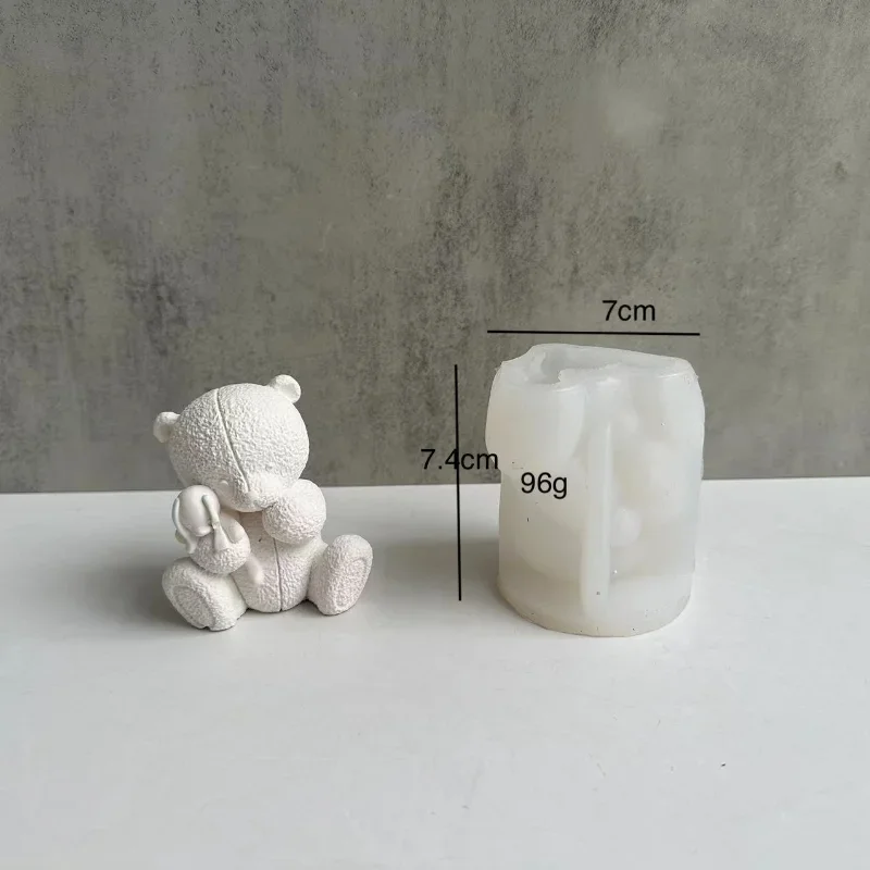 Woven Bear Candle Silicone Mold 3D Bear Aromatherapy Plaster Soap Crafts Epoxy Resin Molud DIY Chocolate Ice Cube Making Tool