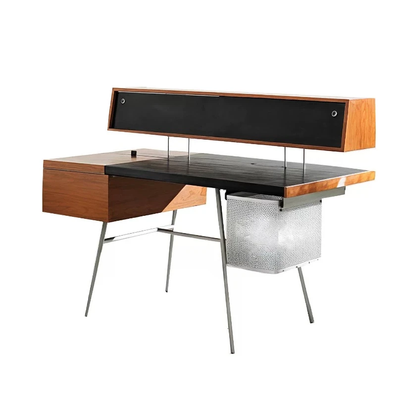 Teak Desk Vintage Multifunctional Storage Writing Desk Home Desk Workbench