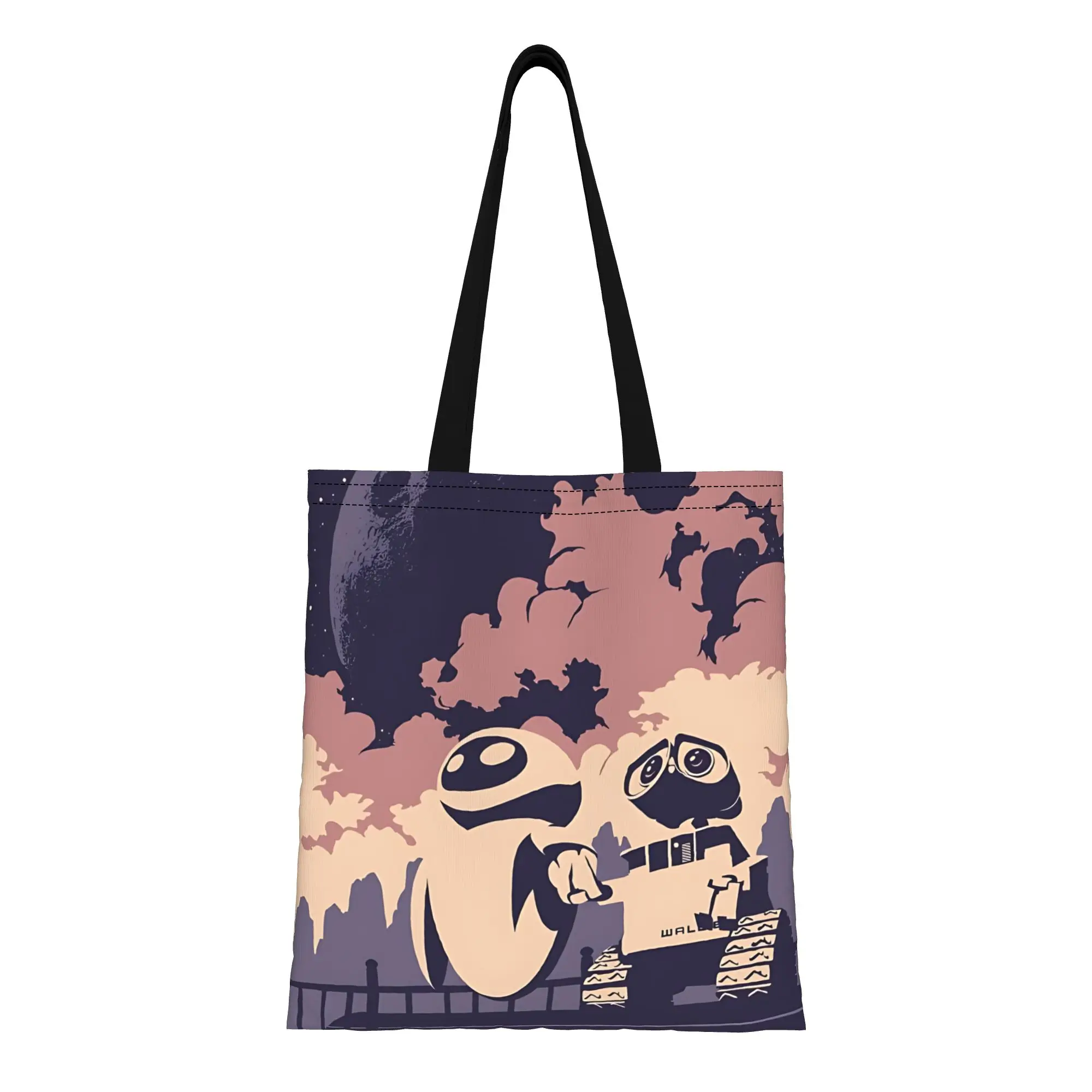 

1PC Robot Couple Goals Canvas Tote Bag WALL·E Canvas Tote Bag Perfect for Shopping Grocery Travel & Outdoor