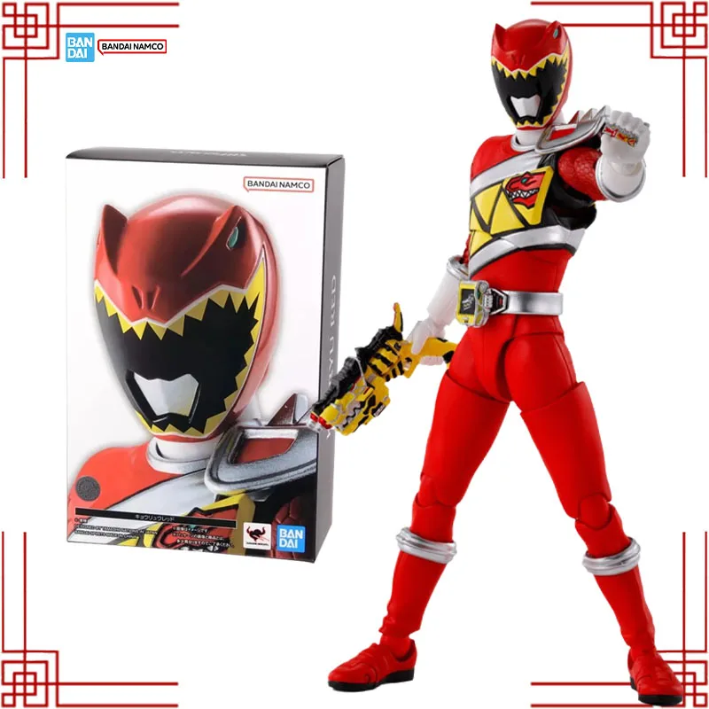 

Bandai S.H.Figuarts Zyuden Sentai Kyoryuger Model Kit Genuine SHF Kyoryu Red Anime Action Figure Collection Model for Toys Gifts