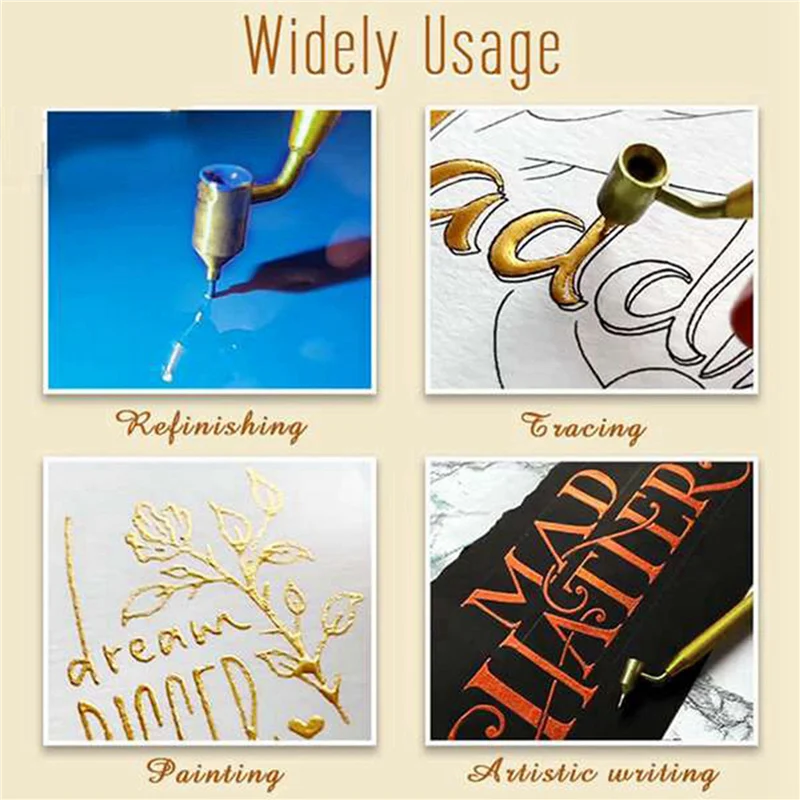 قلم طلاء بخطوط رفيعة مائلة من ABUN-3X، قلم توزيع طلاء كاتب السوائل ذو الخطوط الدقيقة، لرقائق الصخور، 1