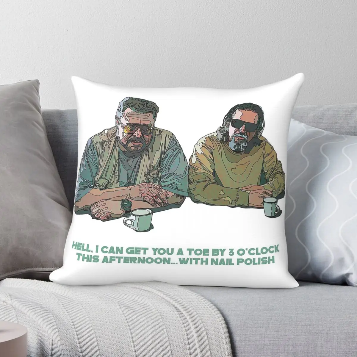 Walter And The Dude Big Lebowski Square Pillowcase Polyester Linen Velvet Creative Zip Decorative Pillow Case Room Cushion Case