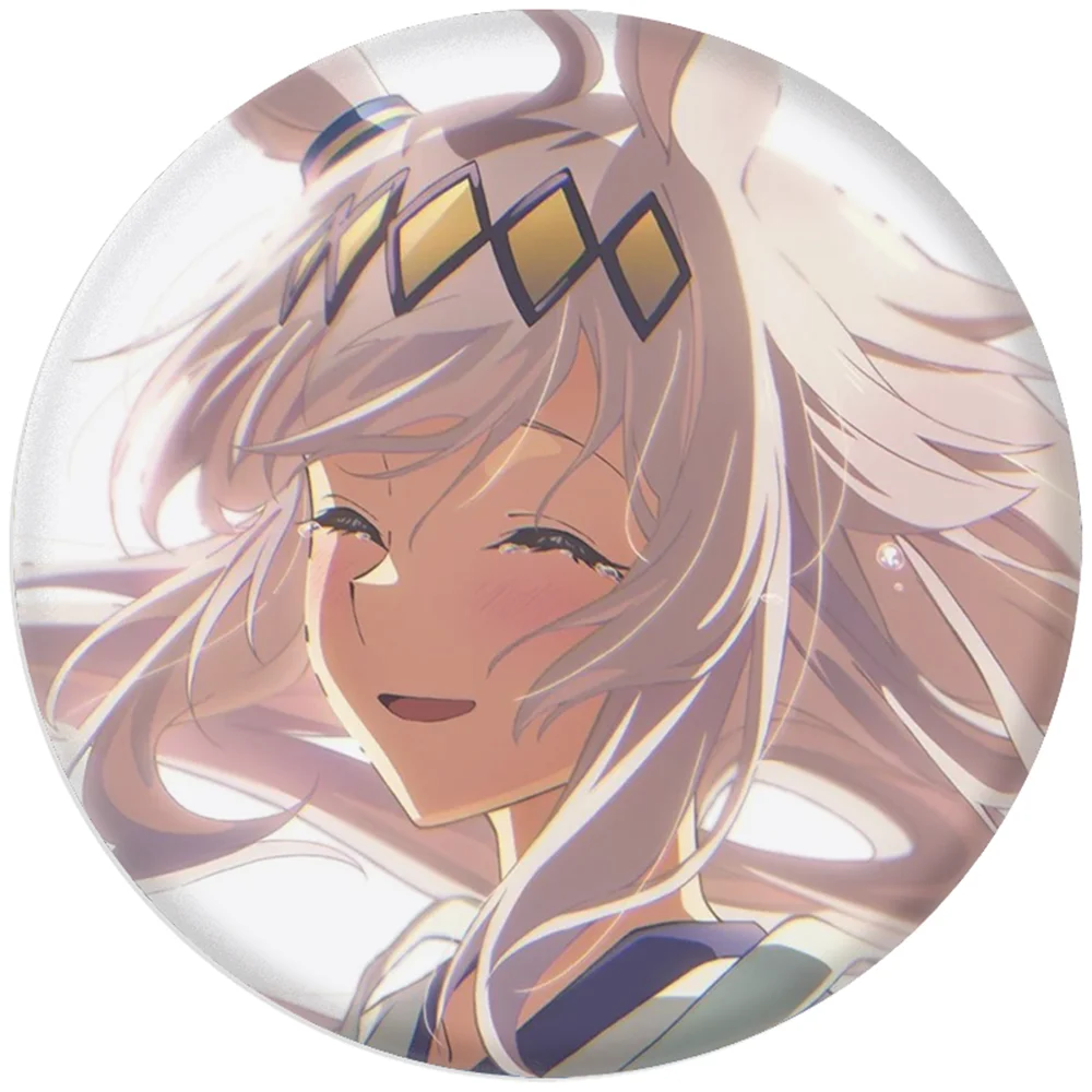 58mm Anime Umamusume: Pretty Derby 신데렐라 그레이 오구리 캡 Verno Light 코스프레 의상 배지 핀 SPTE Tinplate Brooch Prop