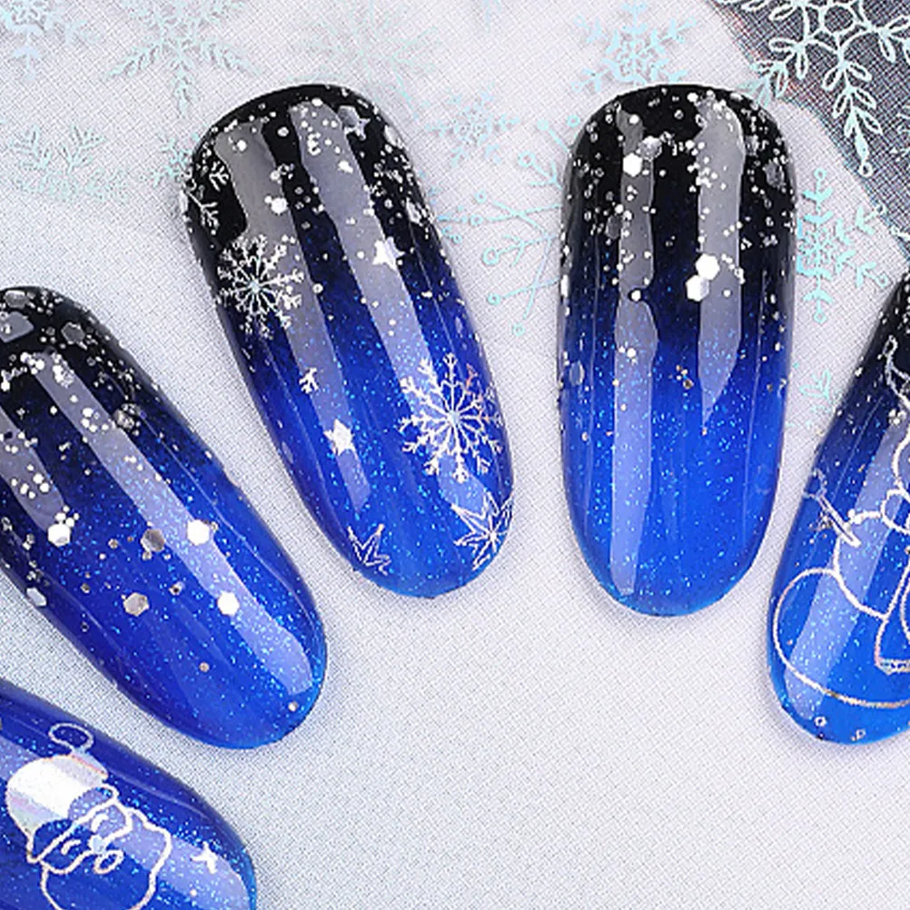 

3 комплекта рождественских наклеек для ногтей: снежинки, Санта, снеговик, олень, узоры с деревьями. Наклейки для маникюра своими руками для женщин, украшение для ногтей.