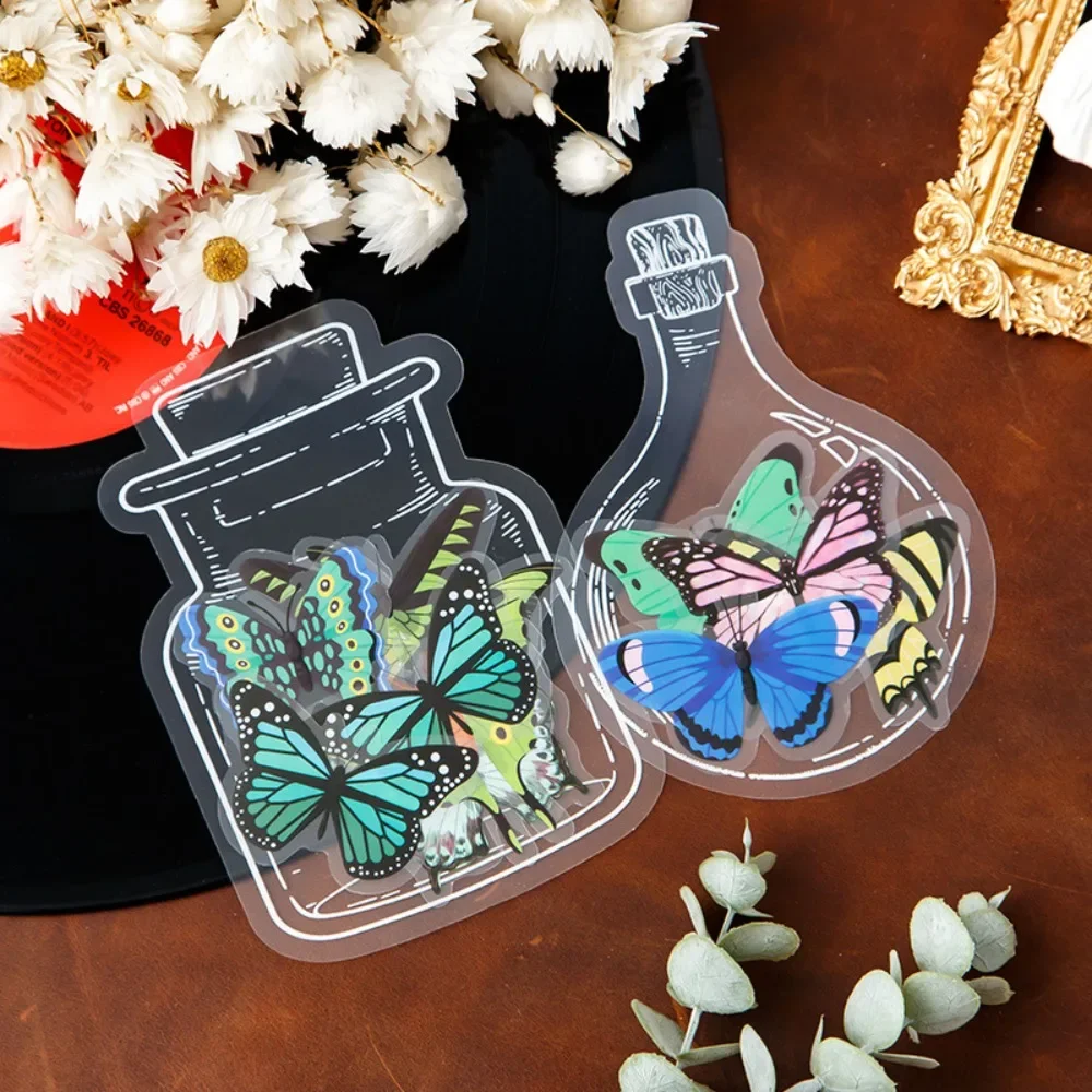 Transparante PET-sticker tas handgemaakte DIY fles gedroogde bloem handgemaakte tent sticker transparante bladwijzer glazen fles decor