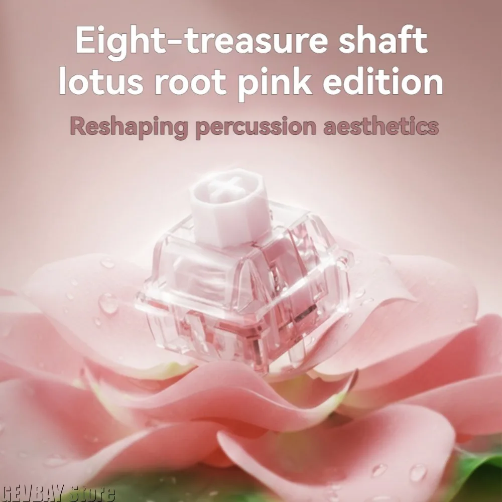 Pink Lotus Root Version Magnetic Shaft - Wuque Studio Babao 5pcs Muffled Custom Keyboard Switches