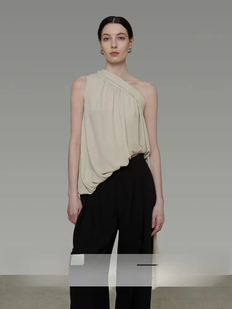 

Женская асимметричная блузка Unspoken с эффектом стройности, летняя повседневная верхняя одежда