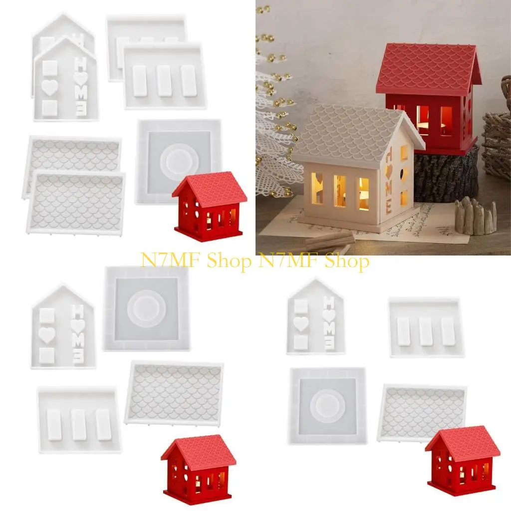 

N7MF DIYs Castings Molds Candlestick Holder Silicone Handicraft Molds Home House Tealight Holder Molds Home Decors