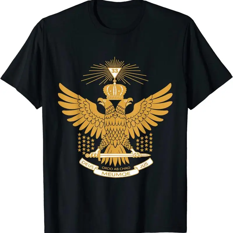 

НОВАЯ ОГРАНИЧЕННАЯ мужская футболка с изображением масонского шотландского обряса 33-го градуса и крыльев на день отца