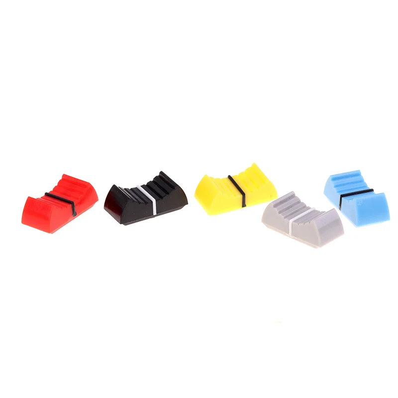 10PCS Fader Knob Cap Touch Sensitive Slider Ribbed Mixer Desk Switch Knob Cap