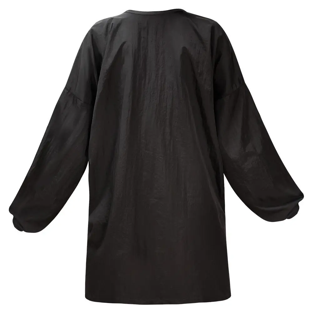 Tablier de Salon de Coiffure en Polyester Noir Anti-tache, Capes de Coupe de Cheveux Antistatiques, Imperméable, Petite Salopette pour Adulte, Vêtements de Technicien