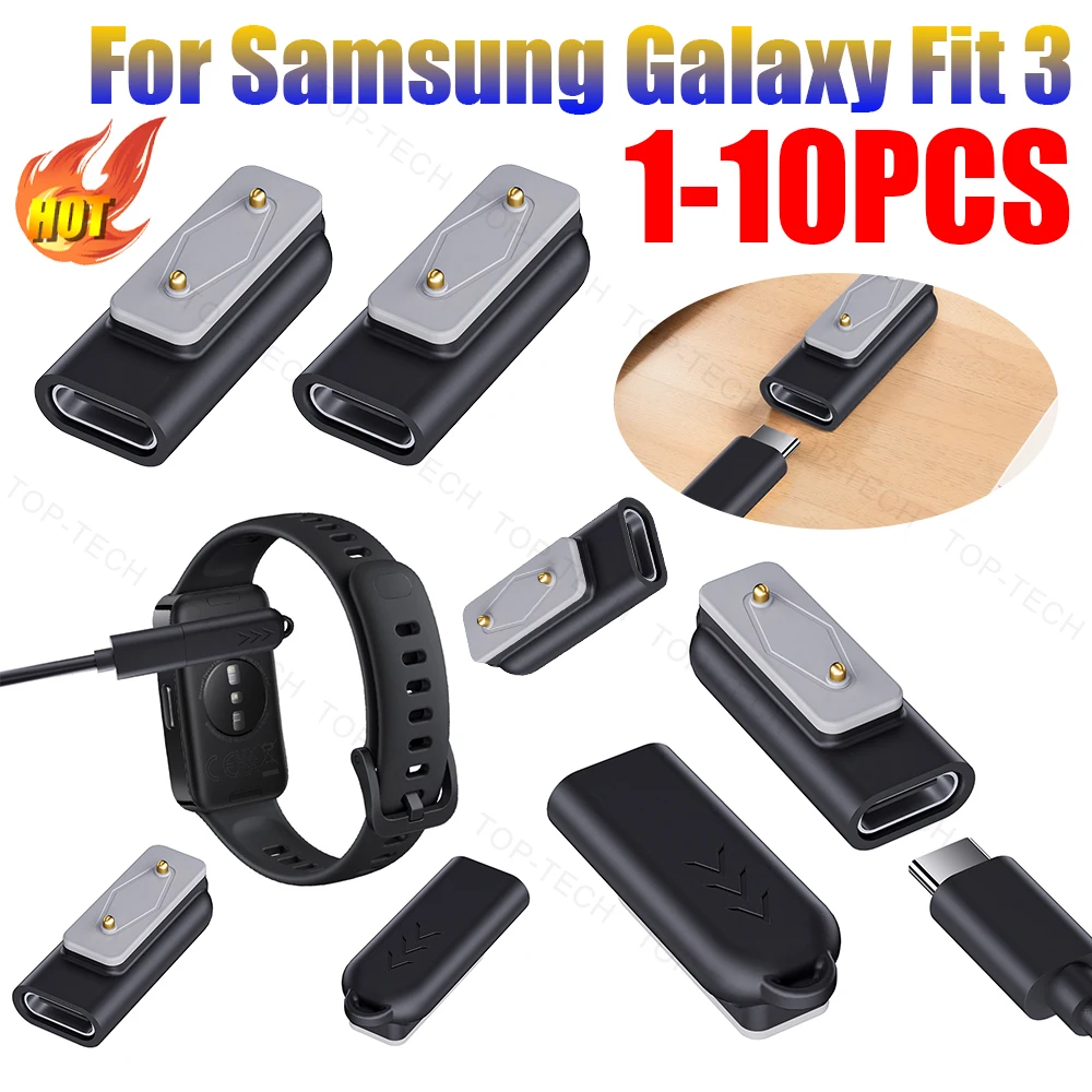 1-5PCS for Samsung Galaxy Fit 3 Watch Charger USB C Charging Adapter 90° Right Angle Watch Charger Adapter for Charging Cable