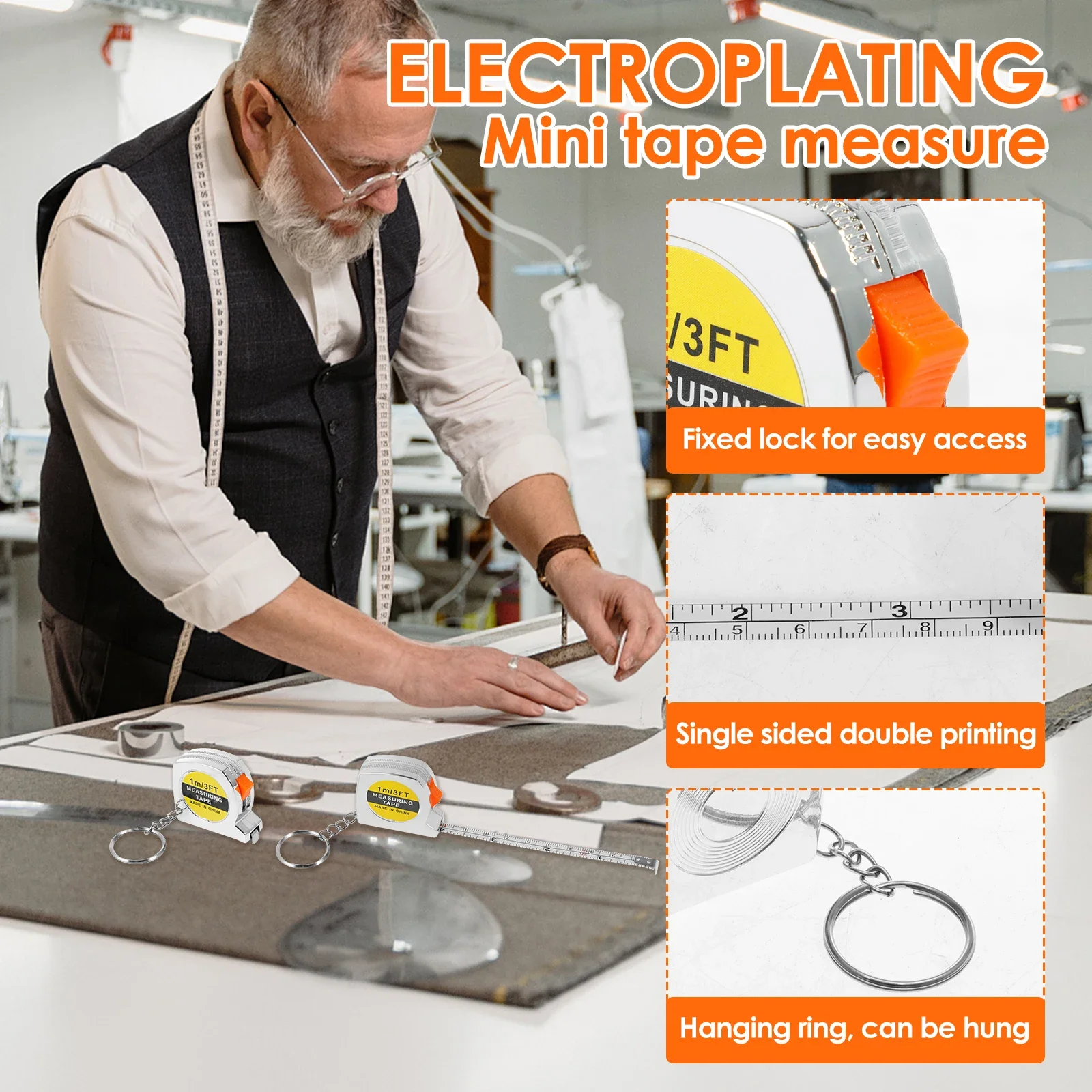 15/30 قطعة شريط قياس صغير لقياس الارتفاع 3FT المحمولة سلسلة المفاتيح المرنة شريط القياس متعدد الوظائف أشرطة القياس الصغيرة #4