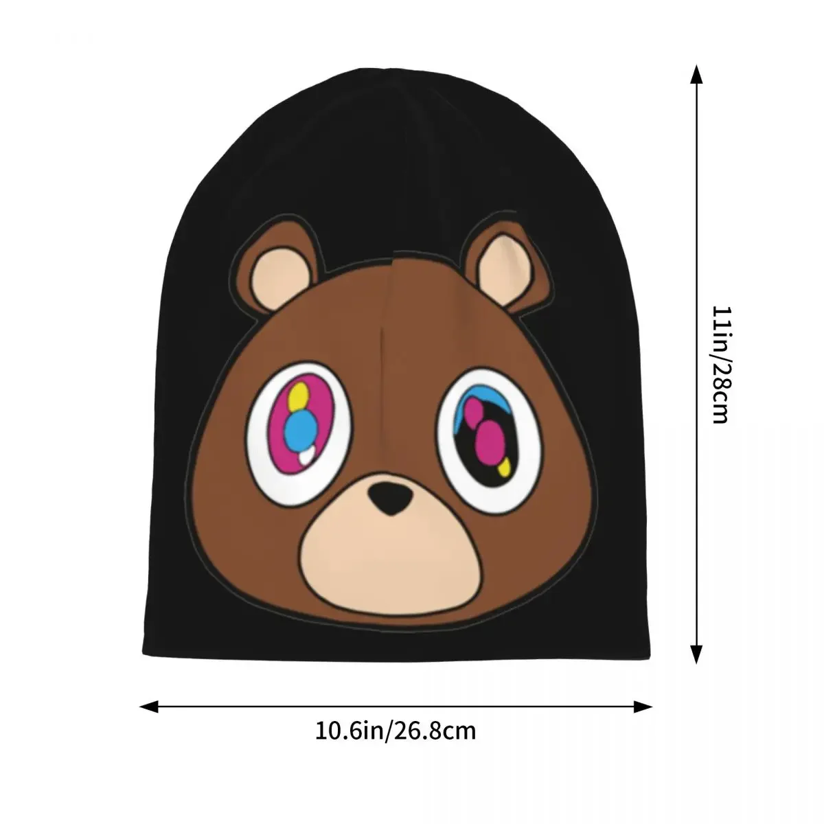 Women Men Funny Bear Kanye Winter Beanie Skullies Outfits Kawaii Bonnet Knitting Hats Graphic Print Winter Caps Wonderful Gift