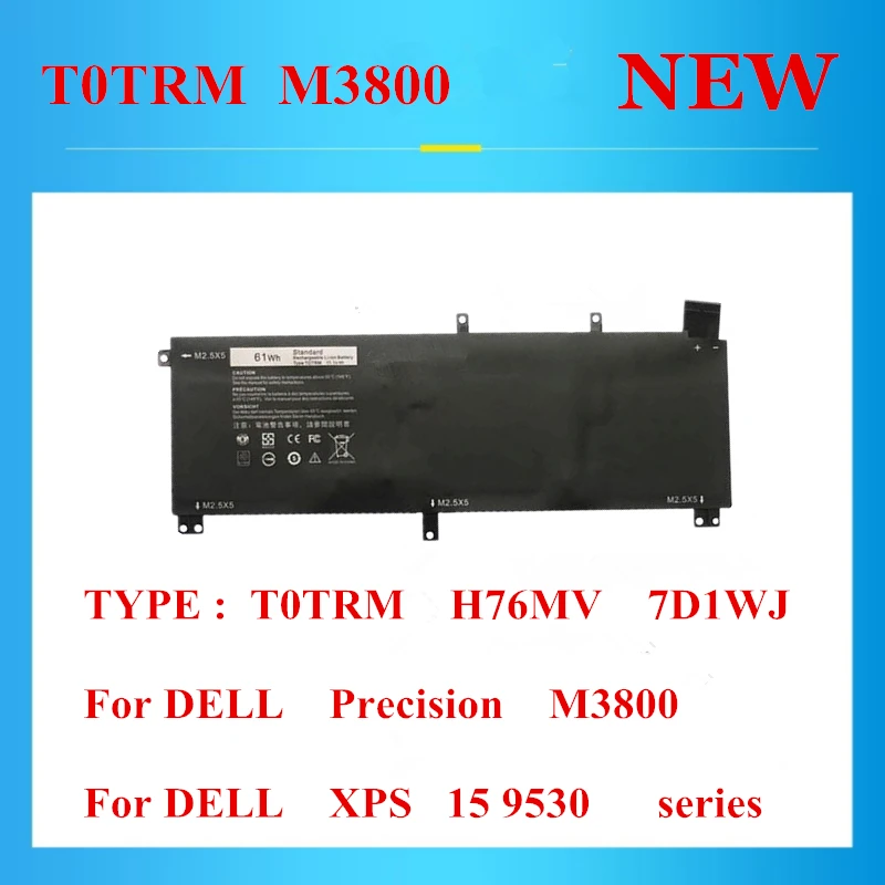 

T0TRM Laptop Battery For DELL Precision M3800 XPS 15 9530 For battery T0TRM H76MV 7D1WJ