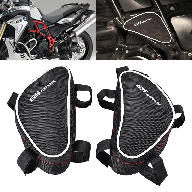 

Motorcycle Frame Side Bag With Logo Crash Bar Bags Repair Tool Packs Accessory Saddlebags For BMW F800GS F700GS F 800 700 GS