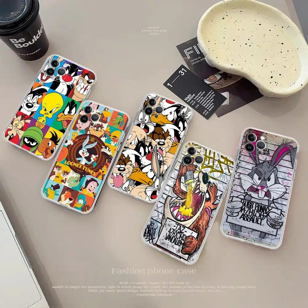 Funny Cute Rabbit Wolf dog Phone Case For iPhone 15 14 13 12 Mini 11 Pro XS Max X XR SE 6 7 8 Plus Soft Silicone Cover