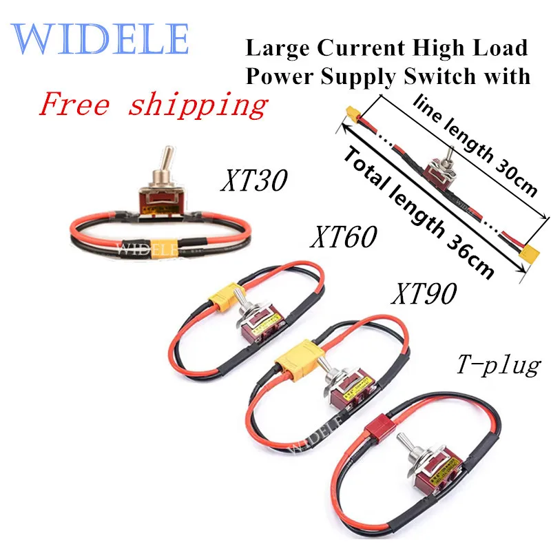 Interruptor de alimentação de alta carga atual grande, T Plug, XT30 XT60 XT90 Conector para aeronaves RC, ESC Battery Parts, 1Pc