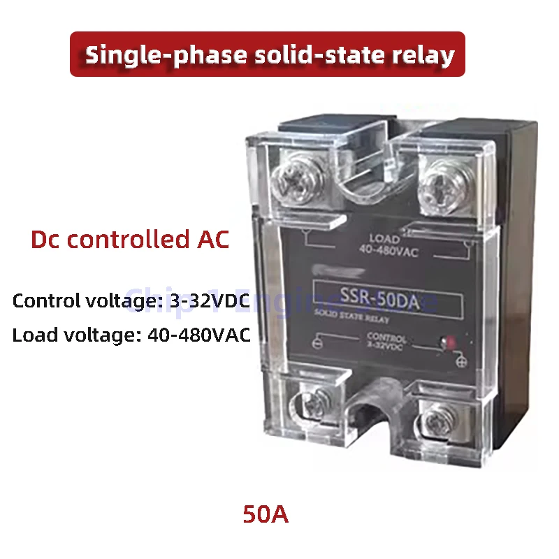 Single-phase solid-state relay SSR-10DA 15DA 25DA 40DA 50DA 60DA 80DA 90DA 100DA 120DA 150DA 180DA  DC 12V 24V control AC 220VAC